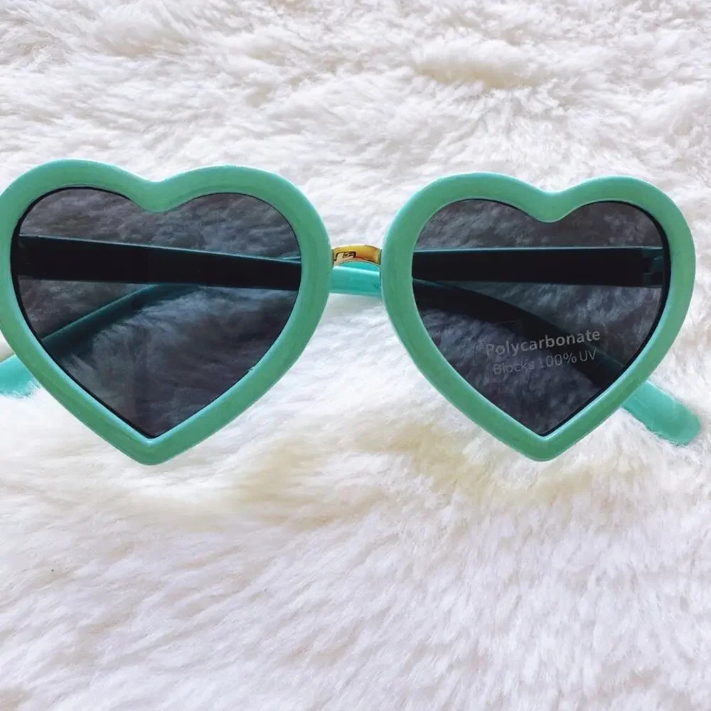 Pixie Green Girl Heart-shape Sunglasses